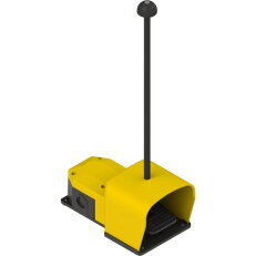 Nožní spínač s krytem M20x1,5, plast, 1NO+1NC, prov.A, žlutá, IP65
