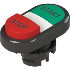 Dvojité tlačítko d22mm, plast, černá, IP67 PIZZATO E21PDSL1AAAP