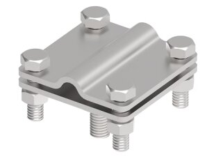 Svorka zemnící patky L65mm, drát 8/10mm, páska 40mm, materiál V4A GROMTOR 292115