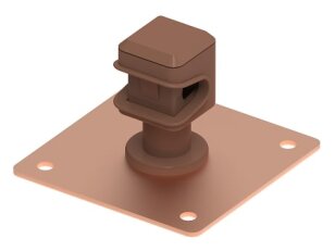 Plastový držák vedení na kovovém podstavci na drát 8mm, Cu/plast GROMTOR 402114