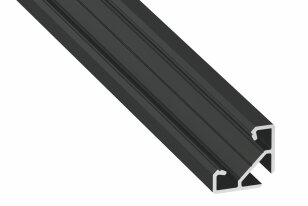 Rohový hliníkový profil AL-PROFIL AJAR BLACK LACQUERED 1M GREENLUX GXLP1102