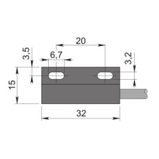 Kvádrový magnetický senzor AECO SMP-302 S LC5