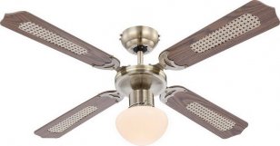 Stropní ventilátor CHAMPION stará mosaz 1xE27, max. 60W 230V GLOBO 0309