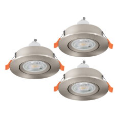 Vestavné svítidlo BARRANCO 3X GU10 d84 13,5W IP44 matný nikl  EGLO 902253