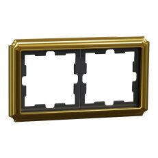 Rámeček Merten D-Antique kovový, dvojnásobný, 24k Gold, kov MEG4020-4741