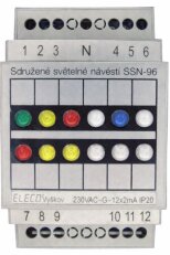 Sdružené světelné návěstí SSN-DIN-96 G,Y,R,W,B,W/R,2Y,3W 24DC ELECO 31113743
