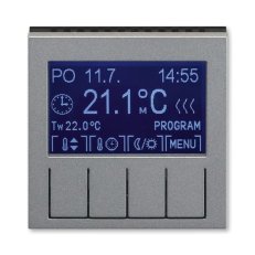 Termostat pokojový programovatelný 3292H-A10301 69 ocelová/kouř. černá Levit ABB