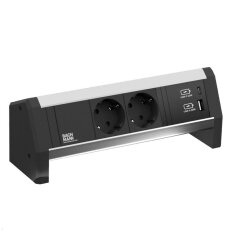 Bachman 902.0811 DESK 2xCEE7/3 1xUSB A&C 22 W Charger GST18