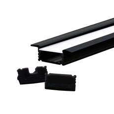 Zapuštěný profil pro LED pásky ORO PROFIL UNI IN BLACK 2M S SET LED-POL ORO32032