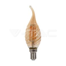 LED Bulb 4W Filament E14 Amber Cover Candle Tip 2200K VT-1947-N, V-TAC SKU217116