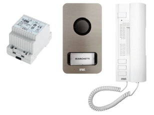 Souprava 2-vodič. domovního telefonu pro 1 účastníka, tel. 1134 bílý, zdroj 9000