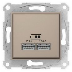 Sedna 2xUSB nabíjecí konektor 2.1A, Titan SCHNEIDER SDN2710268