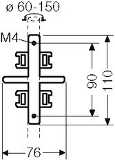 Upevnění na sloupek KV MB 3, pro vnější upevnění skříně HENSEL KV MB 3
