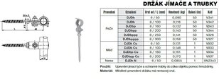 Držák jímače a trubky DJDh (FeZn) vrut 6/50 TREMIS V341