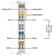 2kanálový analogový výstup DC ą10V světle šedá WAGO 750-556
