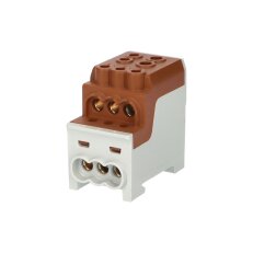 Blok pro rozdělení fází UVB 200 L B 1pól. 200A 1000V hnědý na DIN 1006067