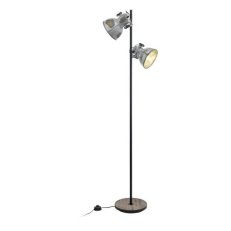 Stojací svítidlo BARNSTAPLE dřevo/použitý zinek/černá 80W IP20 EGLO 49722