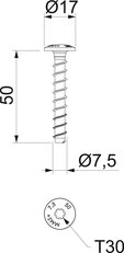 OBO MMS+ MS 7.5x50 Protipožární šroubová kotva 7,5x50mm Ocel galv. zinek