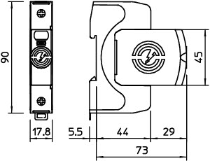 V50-1-280 Kombinovaný svodič V50, 1 pólový, 280 V OBO 5093500