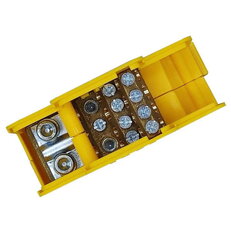 Distribuční blok DTB 70/7x6+2x25+2x16 žluto-zelený ELEKTRO BEČOV UB7035.24