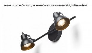 ROSITA II nástěnná bílá/stříbrnošedá 230V LED GU10 2x9W RENDL R12509