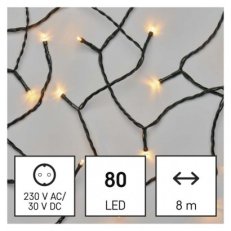 LED vánoční řetěz, 8 m, venkovní i vnitřní, vintage, časovač EMOS D4AV02
