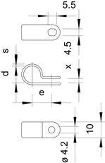 OBO 255 5.2 LGR Upevňovací příchytka, 5,2mm, světle šedá Polyamid, PA