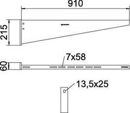 Nástěnný výložník OBO AW 55 91 FT B910mm Ocel žár.zinek