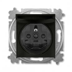 ABB LEVIT M Zásuvka s kolíkem clonky IP44 onyx/kouřová černá 5519H-A02997 63
