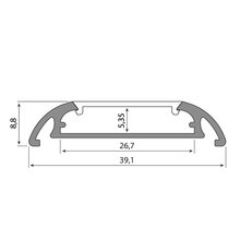 Přisazený hliníkový profil PX1 40x9mm mléčný difuz 2m MCLED ML-761.304.86.2