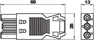 OBO 6108057 Zásuvkový díl 3 pólový BT-S GST18i3p W