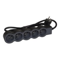 PRODLUŽOVACÍ PŘÍVOD ZÁSUVKA 5X2P+T, KABEL 3 M, ČERNÁ/TMAVĚ ŠEDÁ LEGRAND 049493