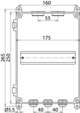 Izolační plastová rozvodnice IP 54, montáž na stěnu šířka 7 modulů DEHN 902314