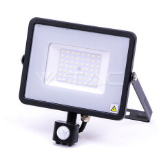 50W LED Sensor Floodlight SAMSUNG CHIP Cut-OFF Function Black Body 4000K VT-50-S