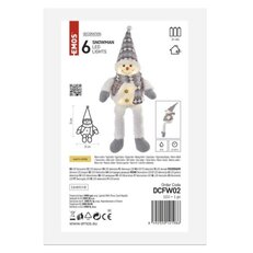 LED vánoční sněhulák sedící, 31 cm, 3x AA, vnitřní, teplá bílá EMOS DCFW02