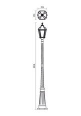 Sloupkové svítidlo ESSEN ST H221 E27 1X70W IP44 BR REDO 9662