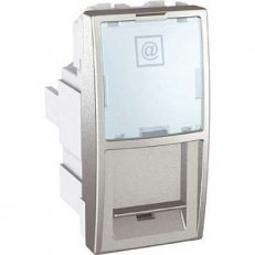 Unica Zásuvka datová 1xRJ45 S-One kat.5e UTP 1M Aluminium SCHNEIDER MGU3.410.30