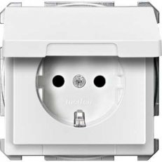 Schneider MTN2310-4019 Zásuvka 250V/16A s bočními zemnícími kontakty,s víčkem,