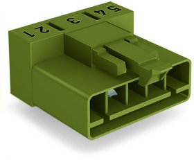 Konektor na desky plošných spojů, úhlové, 5pól., světle zelená