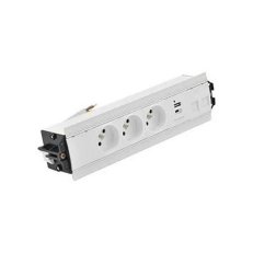 Mediaport Indesk: 2x 250 V typ E + USB nabíječka (typ C) kabel bílá :5025