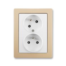 Dvojzásuvka s natočenou dutinou 5513J-C02357 B1C3 jasně bílá/mocca Swing L ABB