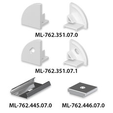 Koncovka pro RC bez otvoru, stříbrná barva MCLED ML-762.351.07.0