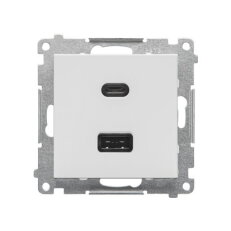 Nabíječka USB 2 násobná (přístroj s krytem), 1x USB typ C + 1x USB typ A, 30 W