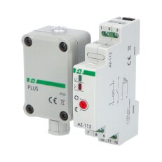 Soumrakový spínač FiF AZ-112 PLUS 2-1000lux 16A 230V s ext. čidlem IP65 na DIN