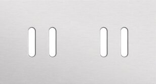 2násobný čelní panel, vodorovný, NIKO Rocker alu GREY BRUSHED 155-56802