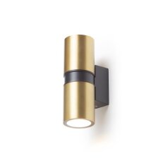 MANO nástěnná česaná mosaz/černá 230V GU10 2x8W IP54 RENDL R14127