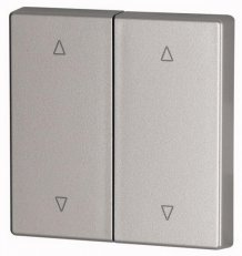CWIZ-02/23 Kryt RF tlačítka 2x1/2 55x55mm Nahoru-dolů Stříbrná matná 147619