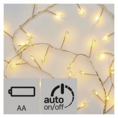 LED vánoční řetěz nano - ježek, 2,4m, teplá bílá, časovač