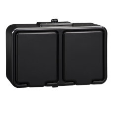 Schneider E072120 Serie C, Nt 230H-Černá, Zásuvka dvojnásobná16A/230V 2x2P+PE