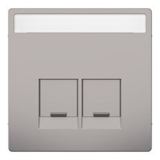 Centrální deska, Merten System D, RJ45 s popisovým polem, nikl, plast